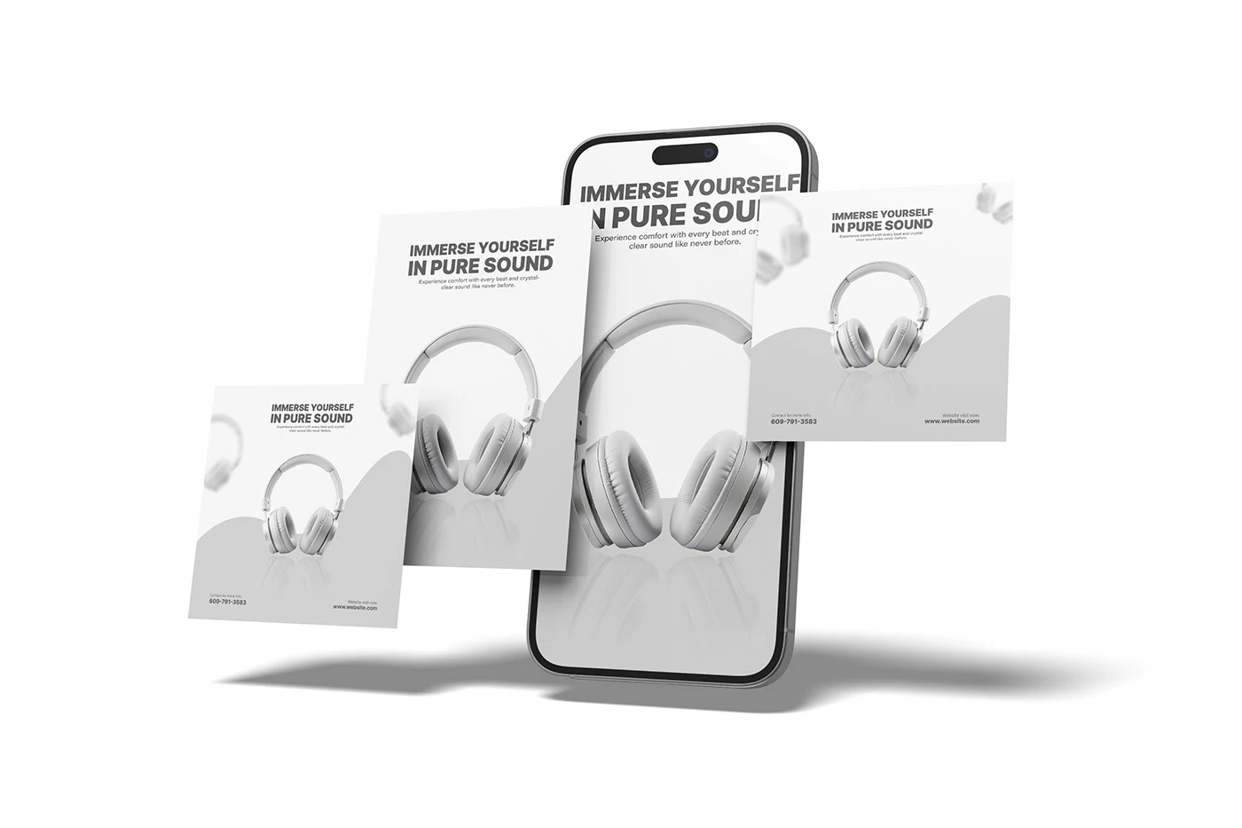 Headphone Social Media Post Design — project image